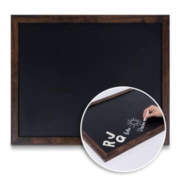Loddie Doddie Magnetic Chalkboard for Kitchen & Wall Decor - 18" x 22" Rustic Frame - Hanging Magnetic Blackboard