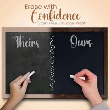 Loddie Doddie Magnetic Chalkboard for Kitchen & Wall Decor - 18" x 22" Rustic Frame - Hanging Magnetic Blackboard