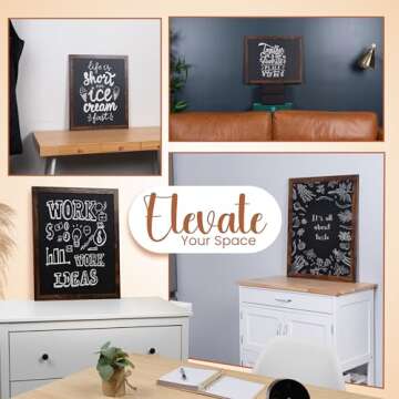 Loddie Doddie Magnetic Chalkboard for Kitchen & Wall Decor - 18" x 22" Rustic Frame - Hanging Magnetic Blackboard
