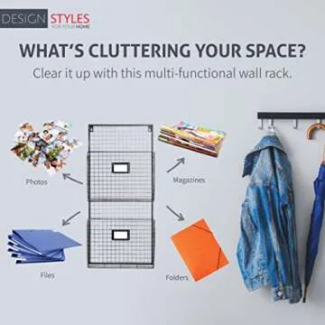 Organize with Designstyles Two Tier Wall File Holder