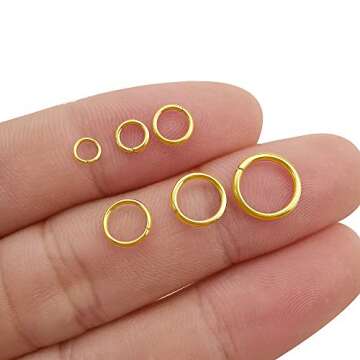 200 pcs Gold Plated Stainless Steel Split Rings Jump Rings Connector Rings for Jewelry Making Necklaces Bracelet Earrings Keychain DIY Craft (13298-Gold, 5mm)