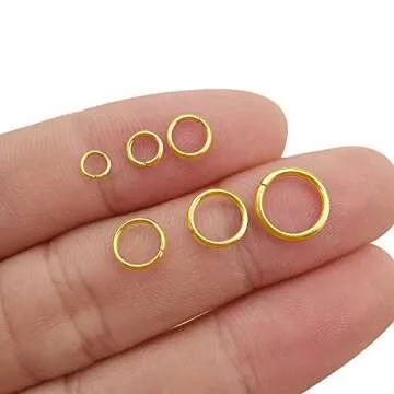 200 pcs Gold Plated Stainless Steel Split Rings Jump Rings Connector Rings for Jewelry Making Necklaces Bracelet Earrings Keychain DIY Craft (13298-Gold, 5mm)