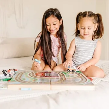 Melissa & Doug Take-Along Wooden Town Playset for Kids