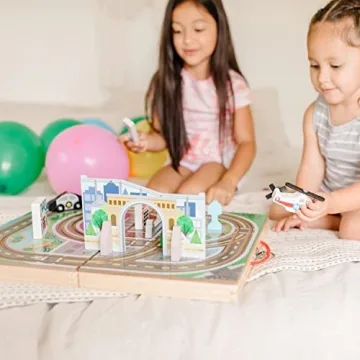 Melissa & Doug Take-Along Wooden Town Playset for Kids