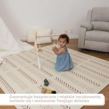 CHILDLIKE BEHAVIOR XXL Baby Play Mats, 72”x72” Puzzle with 9 Foam Tiles, Crawling Mat with Inter...