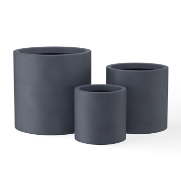 Kante Modern Round Concrete Planter Set for Indoor Outdoor