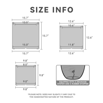 Kante Modern Round Concrete Planter Set for Indoor Outdoor