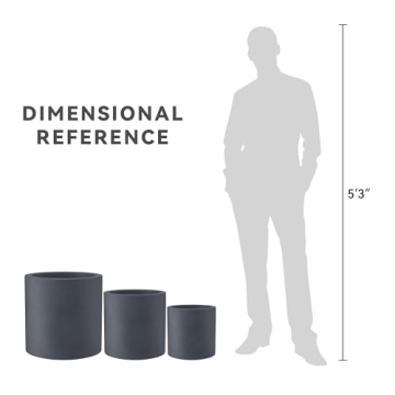 Kante Modern Round Concrete Planter Set for Indoor Outdoor