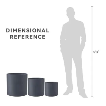 Kante Modern Round Concrete Planter Set for Indoor Outdoor