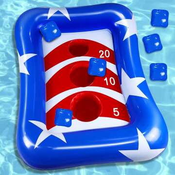 Inflatable Pool Cornhole Set for Summer Fun