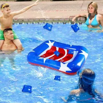 Inflatable Pool Cornhole Set for Summer Fun
