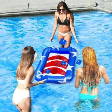 Inflatable Pool Cornhole Set for Summer Fun