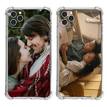 LYLBFOF Personalized Custom Phone Case for iPhone 16 15 14 12 13 11 Pro Max Plus XR X Xs Max Anti-Scratch Shock-Resistant Soft Protective TPU Design Your Own Personalized Picture Photo Case Clear