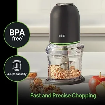 Braun CH3012BK EasyPrep™ Mini Food Processor, 4 cup, Black
