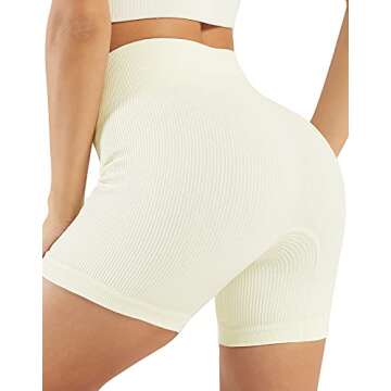 Women’s Workout Running Shorts High Waist Tummy Control Athletic Gym Yoga Lounge Shorts (N08M-HeiBaiLan)