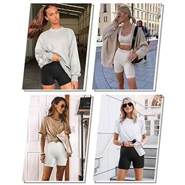 Women’s Workout Running Shorts High Waist Tummy Control Athletic Gym Yoga Lounge Shorts (N08M-HeiBaiLan)