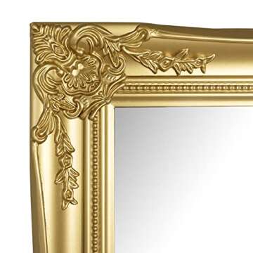 Antique Glossy Rectangular Wall Mirror for Home Decor