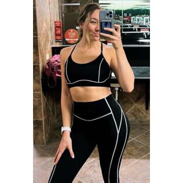 Aoxjox High Waisted Workout Leggings - Stylish Women's Fitness Yoga Pants 26"