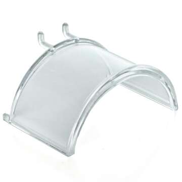 Azar Displays 800026 Clear Lexan Plastic Necklace Half Round Bar for Pegboard (Pack of 4)