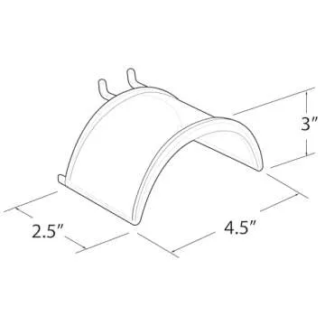 Azar Displays 800026 Clear Lexan Plastic Necklace Half Round Bar for Pegboard (Pack of 4)