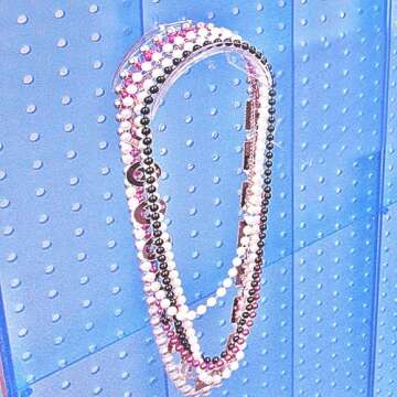 Azar Displays 800026 Clear Lexan Plastic Necklace Half Round Bar for Pegboard (Pack of 4)