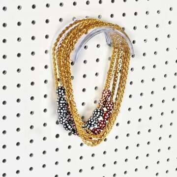 Azar Displays 800026 Clear Lexan Plastic Necklace Half Round Bar for Pegboard (Pack of 4)