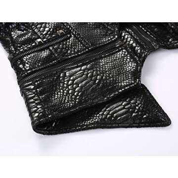 Chouyatou Women's Fashion Snake Print Moto Jacket