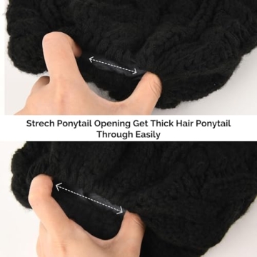Ponytail Beanie for Women - FURTALK Knit Hat