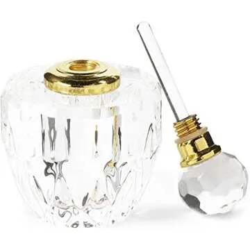 Okuna Outpost 4 Pack Crystal Perfume Bottle Set in 4 Unique Designs, Empty Refillable Bottles for Fragrances, Bathroom Decor