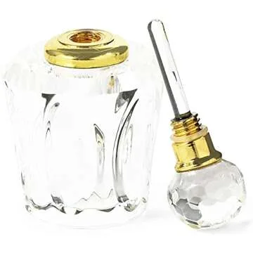Okuna Outpost 4 Pack Crystal Perfume Bottle Set in 4 Unique Designs, Empty Refillable Bottles for Fragrances, Bathroom Decor