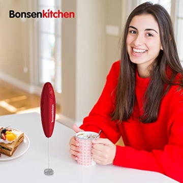 Bonsenkitchen Handheld Milk Frother for Perfect Foam
