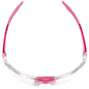 Elvex Delta Plus SG-18C-SLIM-PINK Avion SF Safety Glasses, Clear Lens with Pink Temple Tips, Slim Fit, Flexible, Abrasion Resistant, Anti Fog