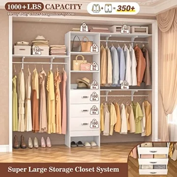 Armocity 96 Inch Closet System - Stylish and Durable Organizer