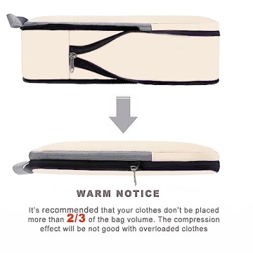 BAGAIL 4 Set/6 Set/8 Set Compression Packing Cubes Travel Accessories Expandable Packing Organizers(Beige ClothPattern 4 Set)