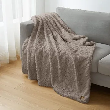 UGG Adalee Faux Fur Reversible Throw Blanket 70"x50"