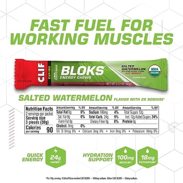 CLIF BLOKS Energy Chews Salted Watermelon - Fast Fuel