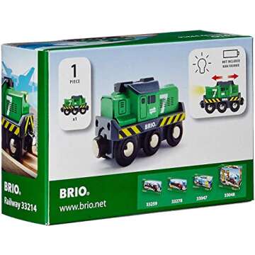 BRIO World 33214 - Freight Battery Engine - Engaging Wooden Toy Train Set for Kids Age 3 and Up | Ba...