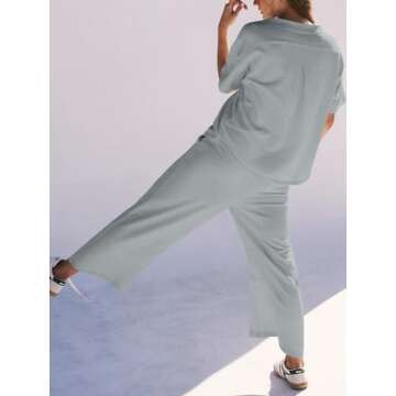 Fisoew Womens Stylish Workout Tracksuit Set with Pockets