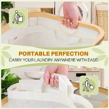 160L Laundry Hamper with Lid & 3 Compartments