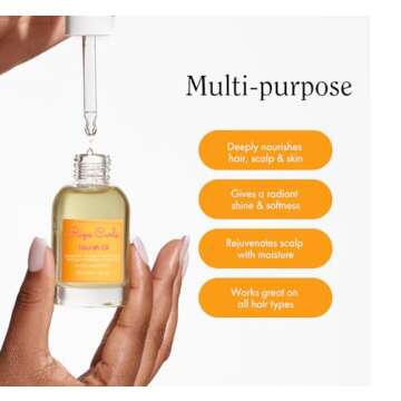 Rizos Curls Nourish Oil, Moisturize & Soften, Smooth & Shine for Frizz Free Hair, Lightweight and Quickly Absorbs, Improves Hair, Scalp & Skin with Vitamin C, For All Hair Types 1a - 4c, 1 oz