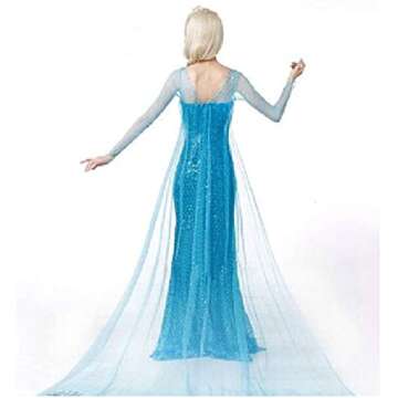 Snow Queen Princess Dress Women adult Fancy Party Dress Up Halloween Cosplay Costume (elsa1,M)