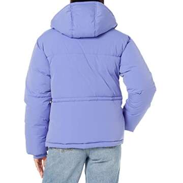 Amazon Essentials Women's Short Waisted Puffer Jacket (Available in Plus Size), Purple Blue, Small