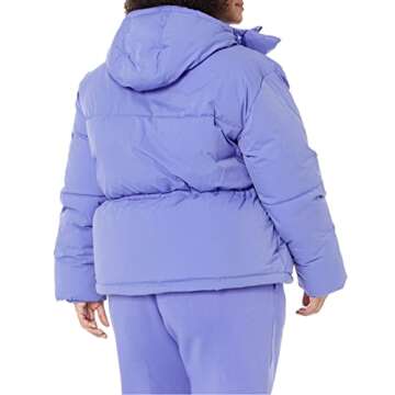 Amazon Essentials Women's Short Waisted Puffer Jacket (Available in Plus Size), Purple Blue, Small