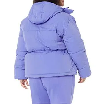 Amazon Essentials Women's Short Waisted Puffer Jacket (Available in Plus Size), Purple Blue, Small