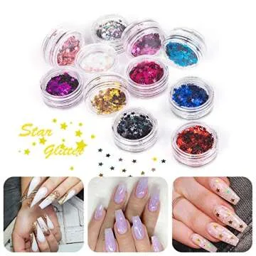 FITDON Nail Glitter Sequins Set for Stunning Nail Art
