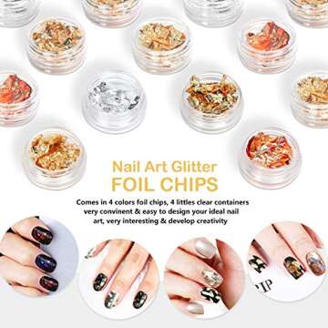 FITDON Nail Glitter Sequins Set for Stunning Nail Art