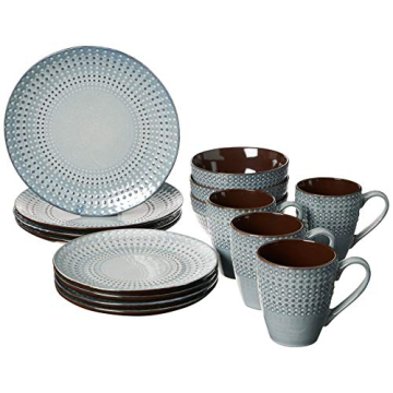Stylish Gourmet Basics Blue Dinnerware Set for All