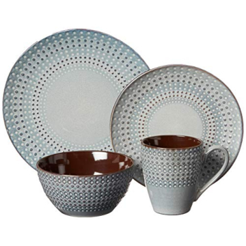 Stylish Gourmet Basics Blue Dinnerware Set for All