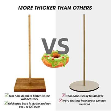 YESSAP Farmhouse Donut Stand, 3PCS Wooden Donut Holder Display 27 Donuts, Reusable Bagel Donut Holder Stands for Wedding Birthday Party Decoration Baby Shower