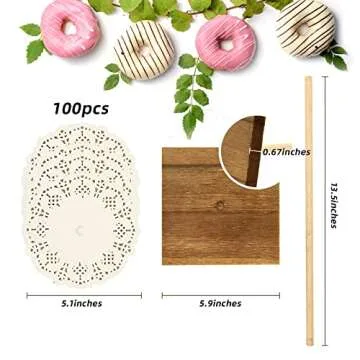 YESSAP Farmhouse Donut Stand, 3PCS Wooden Donut Holder Display 27 Donuts, Reusable Bagel Donut Holder Stands for Wedding Birthday Party Decoration Baby Shower